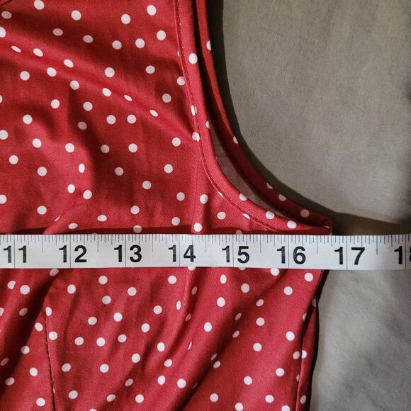 Kilig size medium sleeveless red polkadot midi dress NWT - Picture 6 of 12